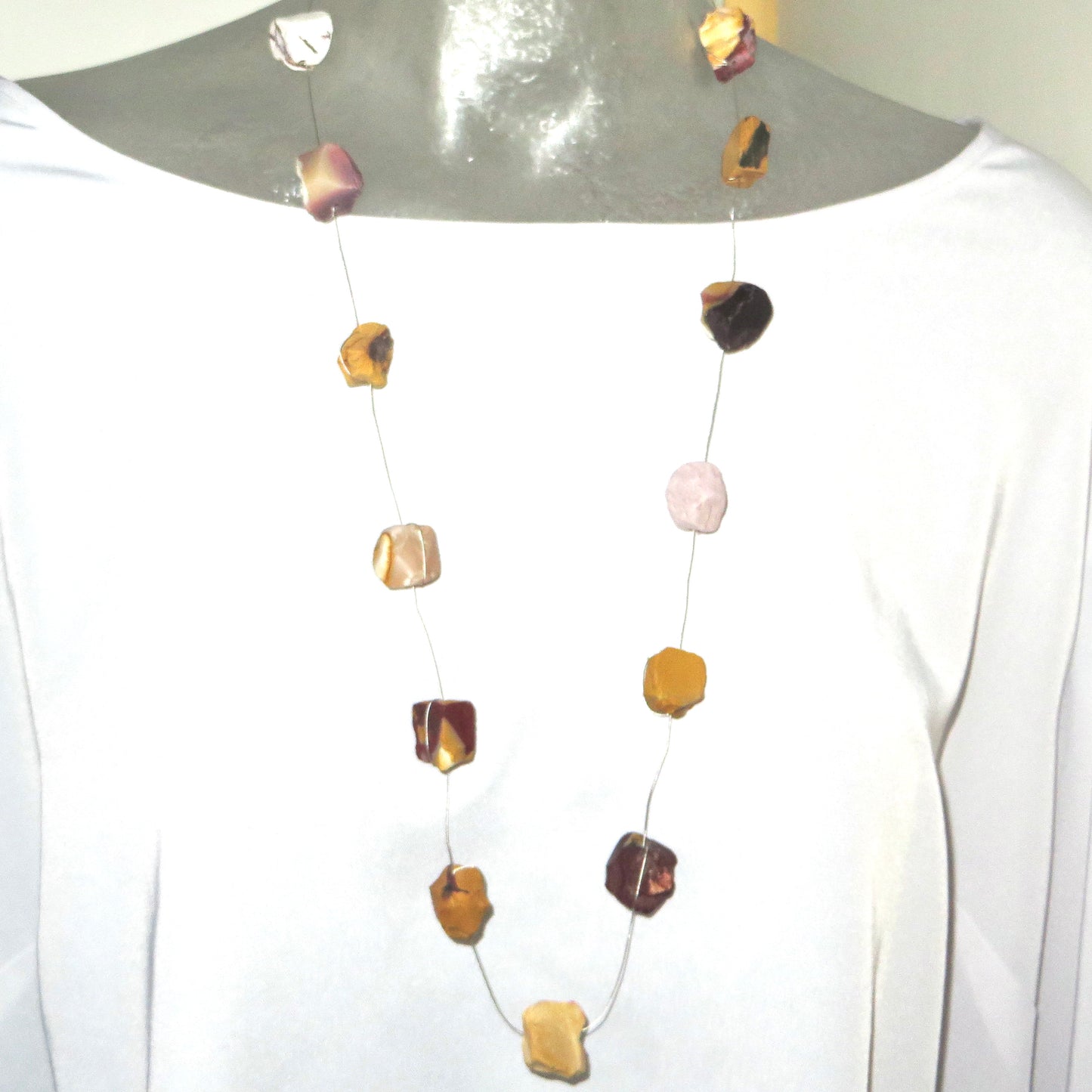 Accepting Change Courageously Natural Raw Mookaite Jasper Necklace