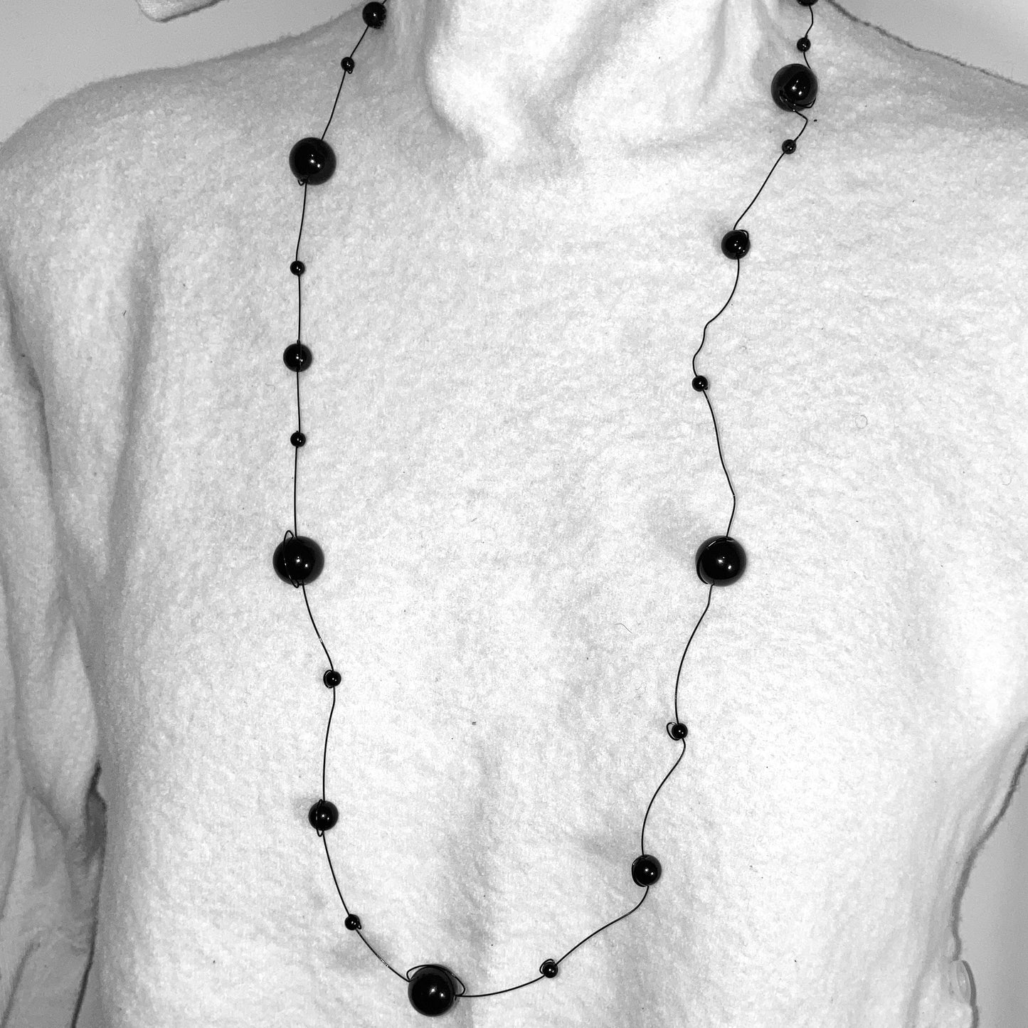 Soothing change necklace 50" -  Black Agate Necklace - 50"
